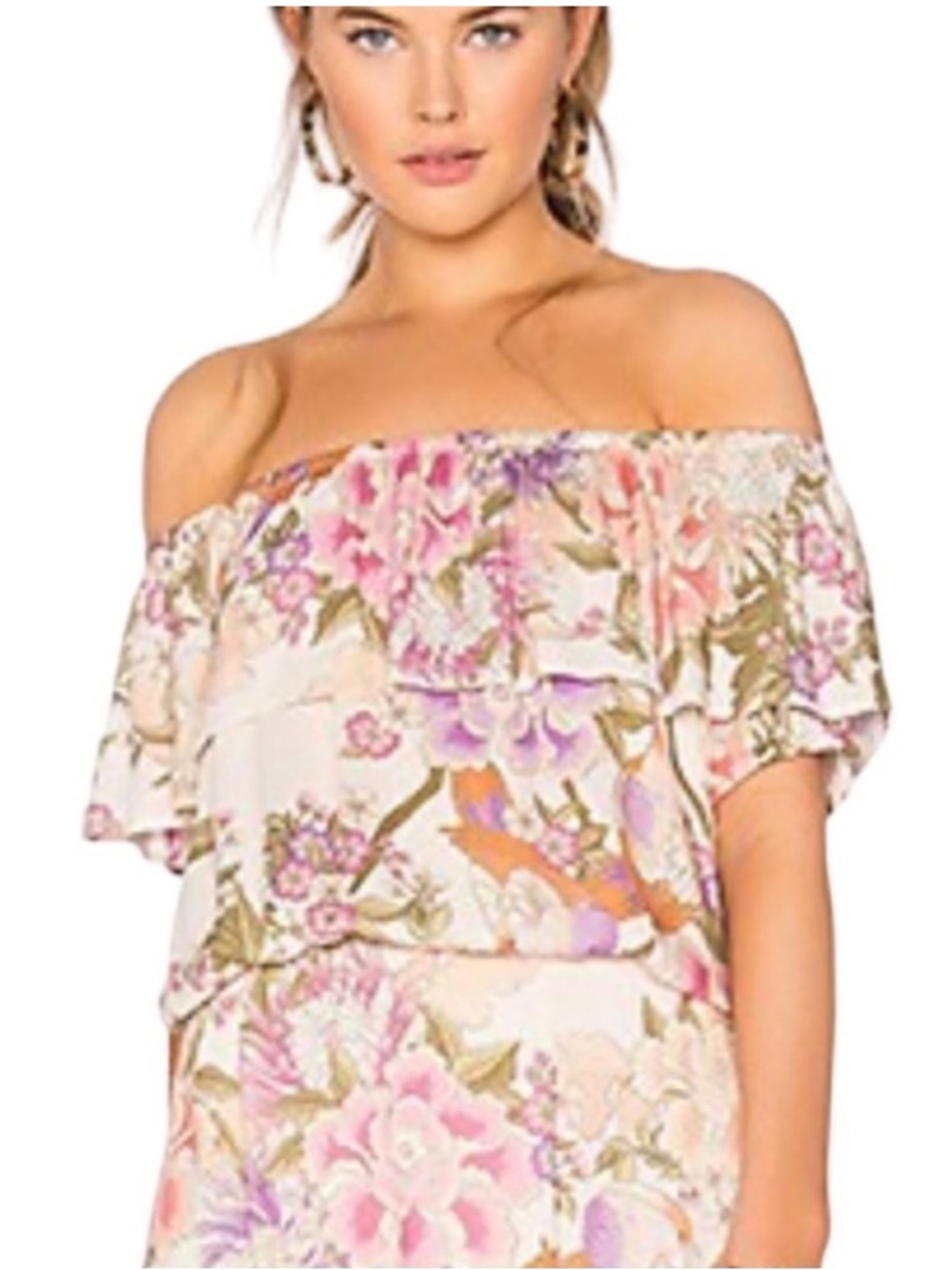Spell Blue Skies Floral Ruffle Top